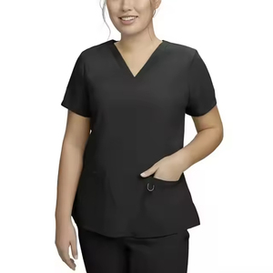 Women's Plus Size Beauty Uniform Custom <b>Elastic</b> Spa Scrub with Adjustable <b>Lace</b> Knitted Design - Product Image 3