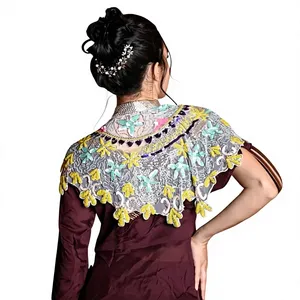 Elegante Pañuelo de Boda Bordado de Poliéster con Ribete de Encaje Floral, Talla Adulto, Chandni Export House, Hecho en India, ODM - Product Image 1