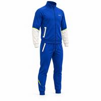 Survêtement sportif pour homme, fermeture éclair intégrale, couleurs contrastées, polyester, avec poches latérales, pour l'automne