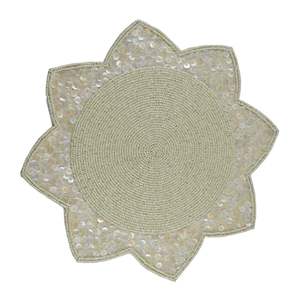 Trendy Embroidery Glass Seed <b>Beaded</b> <b>Placemat</b> For Wedding Event Home Decorative Display Dining Coffee Ethnic Centerpiece Mat - Product Image 1