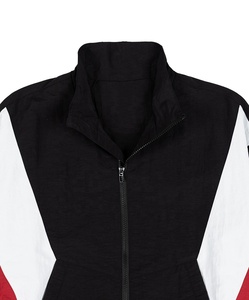 Wholesale <b>Women</b> Vintage Color Block Zipper <b>Jacket</b> <b>Lightweight</b> Casual Windbreaker Custom Logo Fashion Streetwear <b>Women's</b> <b>Jackets</b> - Product Image 3