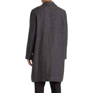 High Quality Fashion Men's Long <b>Woolen</b> Cotton <b>Trench</b> <b>Coat</b> Casual Streetwear Outerwear Winter Overcoat V-neck Double Button - Product Image 3