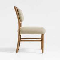 Chaise de salle à manger moderne en teck avec coussin rembourré, empilable, écologique, mobilier haut de gamme pour villa, appartement, hôtel, restaurant