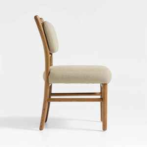 Chaise de salle à manger contemporaine en teck avec coussin rembourré, mobilier haut de gamme pour hôtel et restaurant, prix direct usine - Product Image 3