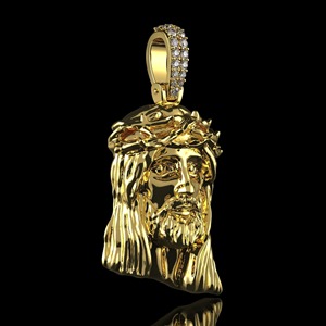 Moissanite Jesus <b>Face</b> Pendant in 925 Silver 14K Gold Plated Faith That Shines Forever Hip Hop Round Cut Diamond Pendent - Product Image 1