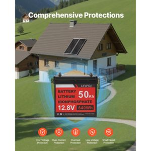 Kit Completo Sistema di Energia Solare V200W 12V con 2 Pannelli Solari Monocristallini da 100W, Batteria LiFePO4 12.8V 50Ah, Caricabatterie 40A - Product Image 5