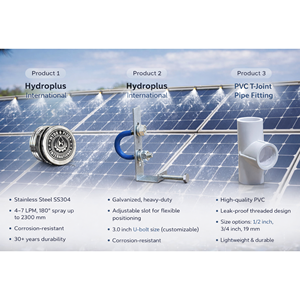 Kit de nettoyage pour modules solaires : Distributeur de pulvérisation en acier inoxydable, support de fixation et connecteur en T en PVC - Product Image 3