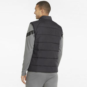 <b>Men's</b> <b>Black</b> Stand Collar Puffer <b>Vest</b> Zipper Closure Windproof Winter Outerwear 100% Polyester Sporty Style - Product Image 6
