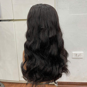 100% Raw Vietnamese Human Hair Extensions Wig Long <b>Body</b> <b>Wave</b> Natural Black Soft Smooth ready to ship Swiss HD lace - Product Image 1