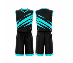 Uniforme de basket-ball imprimé numériquement, vêtements personnalisés entièrement sublimés pour maillot et short en polyester respirant et à séchage rapide pour hommes et femmes - Product Image 3