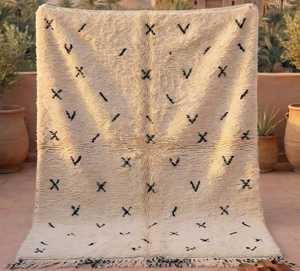 Auténtica alfombra marroquí Beni Ourain hecha a mano personalizada 265cm X 178cm Tapis alfombra para decoración de habitación o puerta - Product Image 2