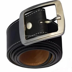 Ceinture décontractée en cuir pour hommes, faite à la main, avec coutures durables sur les bords et boucle à ardillon en laiton. - Product Image 5