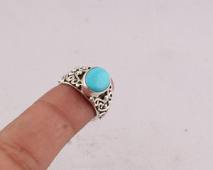 Wholesale Natural <b>Turquoise</b> <b>Ring</b> 925 Sterling Silver Vintage Statement <b>Rings</b> Semi Precious Gemstone Jewelry for Women 2026 Trend - Product Image 3