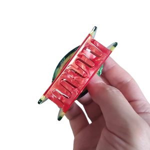Pinza de Pelo Premium de Acetato con Forma de Sandía de 6.5cm, Pinza de Pelo con Forma de Fruta para Mujeres y Niñas, Accesorios de Pelo Novedosos de Verano, Venta al por Mayor - Product Image 4
