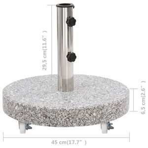 Base rotonda parasole 66.1 lb in granito grigio per ombrelloni e basi per Patio - Product Image 5