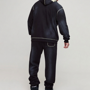 Prix de gros Personnalisé 100% Coton Épais et Lourd Broderie Survêtement Coupe Ample en Molleton Bouclette pour Hommes – Sweats à Capuche - Product Image 2