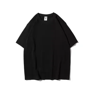 T-shirt à manches courtes pour homme, noir, 100% polyester, séchage rapide, coupe classique, col rond, couleur unie, jersey tricoté décontracté - Product Image 6