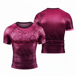 T-shirt de compression pour le combat MMA, BJJ, karaté, avec graphisme personnalisé, manches courtes, protection UV, fitness, gym, entraînement - Product Image 5