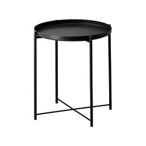 Elegante Mesa Auxiliar Redonda de Metal con Acabado Texturizado Martillado para Decoración de Sala de Estar y Estilo Contemporáneo del Hogar - Product Image 3