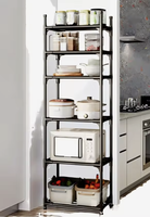 Étagère de rangement de cuisine multi-niveaux, plateau à casseroles mobile, organisateur, étagère à micro-ondes en métal, support de rangement gain de place