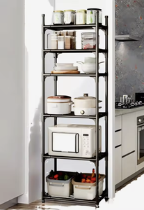 Multi Layer Kitchen Storage <b>Rack</b> Movable Pot Tray Organizer Metal Microwave Shelf Space Saving Storage Stand - Product Image 3