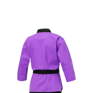 Uniforme de Taekwondo violet 100% coton pour adultes unisexe, vêtements d'arts martiaux respirants, ceinture noire incluse - Product Image 3