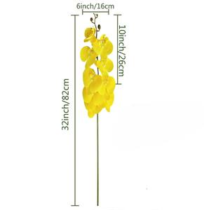 THAF-004 Fleurs d'orchidées Phalaenopsis artificielles en latex de 32 pouces, tiges de plantes pour la décoration de la maison - Product Image 2