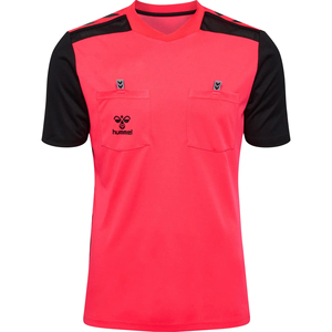 เสื้อกรรมการวอลเลย์บอลสีแดงนีออนแบบขายส่งพร้อมโลโก้สั่งทำพิเศษสำหรับผู้ชาย แห้งเร็ว นุ่มสบาย มีกระเป๋า 2 ช่อง - Product Image 1