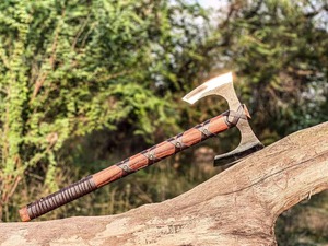 Premium Outdoor Handcrafted Double Head Outdoor <b>Axe</b> with Wooden Handle for Camping and Bushcraft Industrial & DIY Grade <b>Axe</b> - Product Image 4