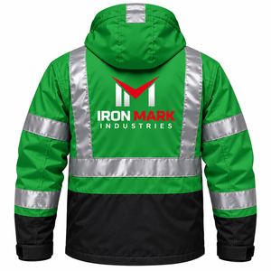 Chaqueta de Seguridad Unisex de Alta Visibilidad, Reflectante, Impermeable, de Algodón, con Certificación CE, con Capucha, Uniforme Softshell, Logotipo Personalizado OEM - Product Image 2