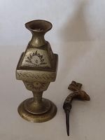 Surma Dani en laiton de marque Royal Brass, support traditionnel pour Kohl, bouteille de Surma Dani en laiton