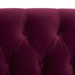 Sofá Chesterfield La Rosa Victorian Tapizado en Terciopelo Borgoña para Sala de Estar - Product Image 3