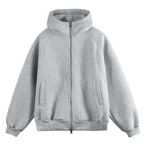 Sudadera con capucha estilo americano de alta calidad, con cremallera, holgada, con estampado de corazones, de algodón transpirable, para hombre y mujer - Product Image 1