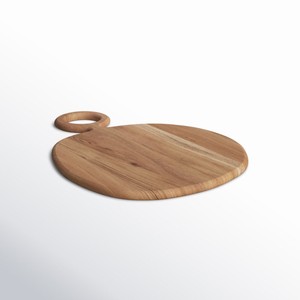 Wholesale Customizable Logo Wooden Round Chopping Block With Handle Solid Wood Kitchen <b>Board</b> - Product Image 1