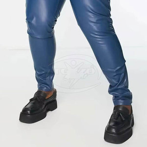 กางเกงหนังผู้ชายสไตล์ใหม่สำหรับฤดูหนาว สีสันปรับแต่งได้ ทรงตรง น้ำหนักเบา สวมใส่สบาย เอวกลาง คุณภาพสูง - Product Image 6