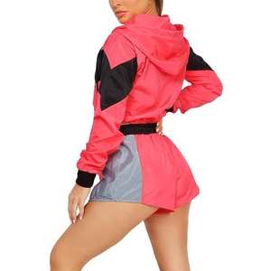 Ensemble de survêtement 2 pièces pour femme, coupe-vent color block, léger, respirant et à séchage rapide - Product Image 5