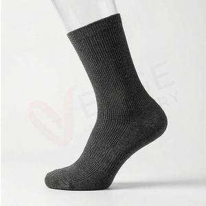 Men's Crew <b>Socks</b> Solid <b>Color</b> Knitted Breathable Cotton Autumn Daily Wear Regular Style - Product Image 3