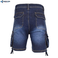 Shorts en jean délavé pour homme, taille mi-haute, avec broderies et applications, respirant, écologique, séchage rapide, fermeture éclair et bouton, style streetwear décontracté