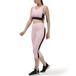 Créez votre propre ensemble de yoga pour femmes, couleur personnalisée, dentelle unie, 2 pièces, respirant, spandex/nylon, qualité supérieure - Product Image 3