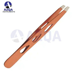 Pinzas para cejas de acero inoxidable con punta inclinada y angulada para depilación precisa y modelado profesional de cejas - Product Image 4