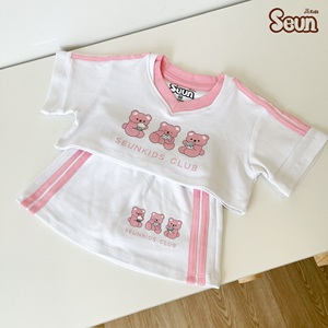 Conjunto de Falda de Verano para Niñas SeunKids, 100% Algodón, Tejido de Canalé, Ropa Casual Suave, Hecho en Vietnam - Product Image 1