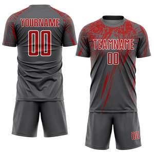 Ensemble d'uniformes de football personnalisables, imprimés, à manches courtes, respirants et à séchage rapide - Product Image 1