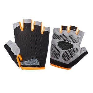 Workout Weight Lifting Gloves for Unisex with Wrist <b>Straps</b> Half <b>Finger</b> Nylon Size L Grip Full Palm Protector - Product Image 4