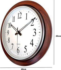 Luxury Wooden <b>Wall</b> <b>Clock</b> Handmade Rustic Wood <b>Wall</b> <b>Decor</b> <b>Clock</b> Silent Movement for Living Room Bedroom Office and Gift Use - Product Image 1