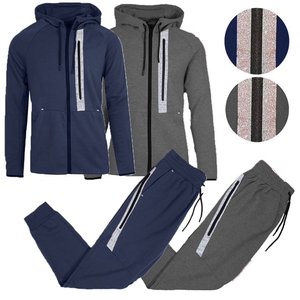 Ensemble 2 pièces de survêtement pour homme avec sweat à capuche zippé en molleton technique et pantalon de jogging, coupe moderne, avec détails réfléchissants, pour le fitness et la course - Product Image 4