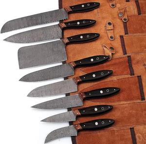 Handmade High Quality 8-Piece Damascus Pattern Chef <b>Knives</b> with Customized Handle For Multi-Purpose and Eco-Friendly - Product Image 1