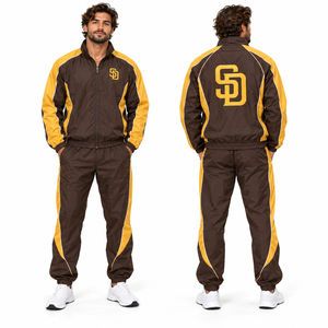 Ensemble coupe-vent pour homme, tenue de marche, logo imprimé, veste et pantalon assortis, survêtement deux pièces - Product Image 4