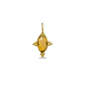 Pendentif en pierre précieuse citrine de forme marquise fait à la main |   Connecteur en pierre multicolore |   Composants de bijoux faits à la main en gros - Product Image 1