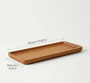 Plateaux de service modernes en bambou avec poignées, grands plats pour aliments, boissons, café, fêtes - Ustensiles emboîtables durables - Product Image 6