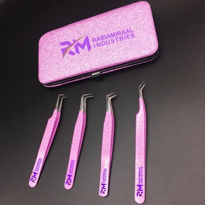 Pinzas para Pestañas RM INDUSTRIES de Acero Inoxidable con Punta Suave y Precisa, Estuche Rosa con Brillantina, Modelo RMI-AS-EET-171075, 10mm - Product Image 5